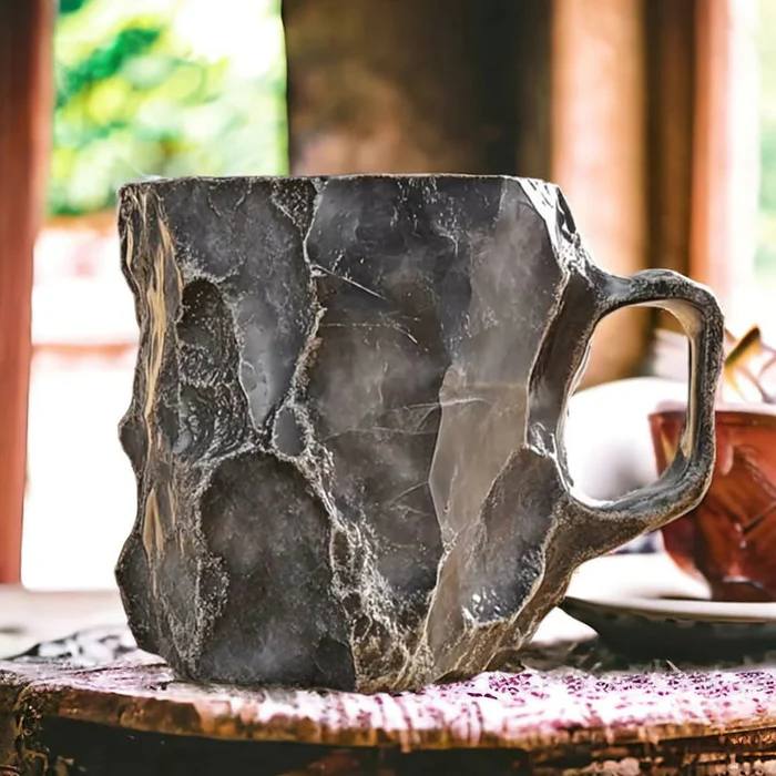 LustreGlow Artisan Mineral Glass Coffee Mug