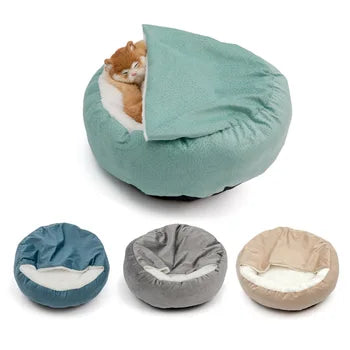 Taavita Orthopedic Dog Bed with Blanket – Supportive Memory Foam, Covered Blanket Design, Waterproof & Dirt-Resistant, Machine Washable Cover