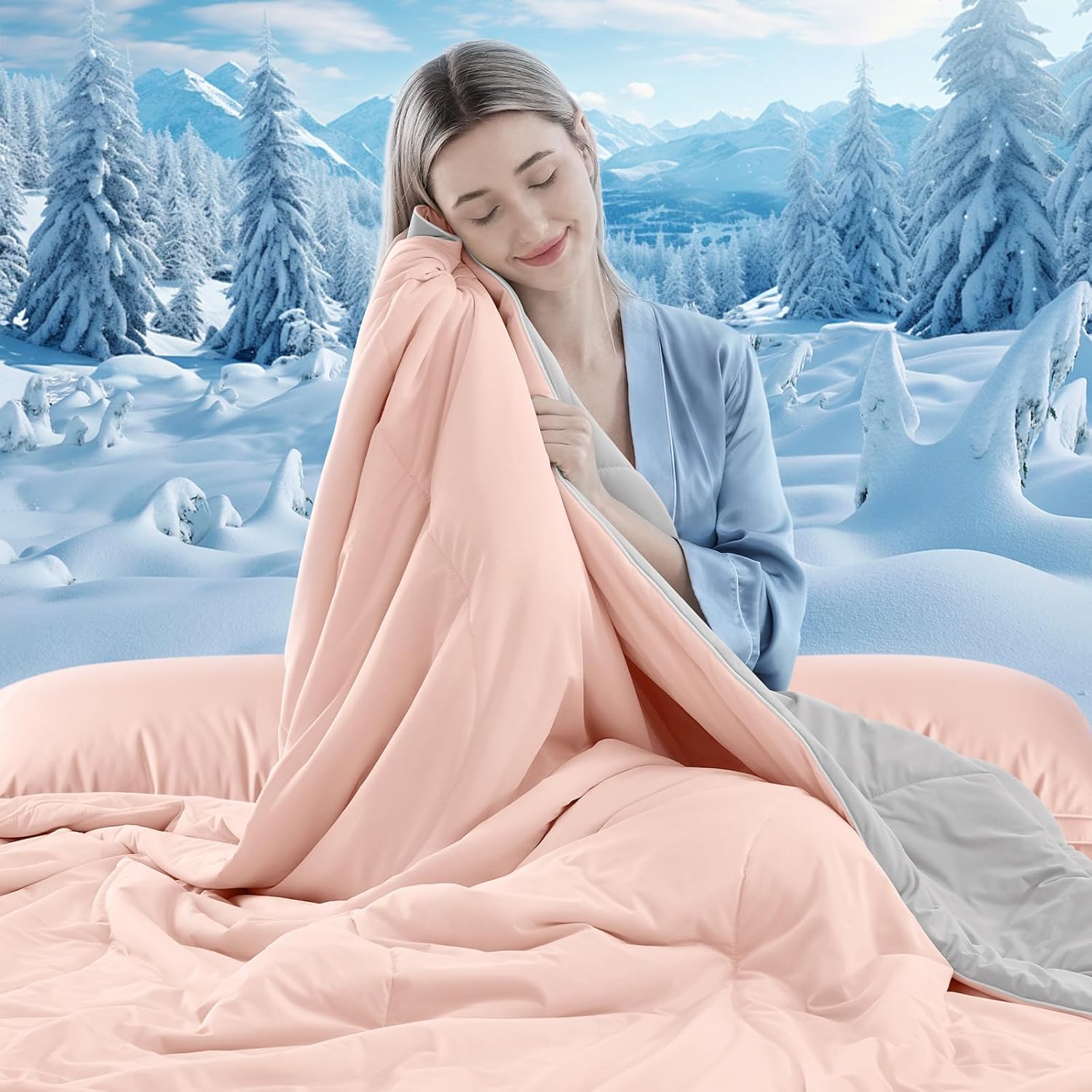 Double-Sided Cooling Blanket for Hot Sleepers | Breathable Ice Fabric
