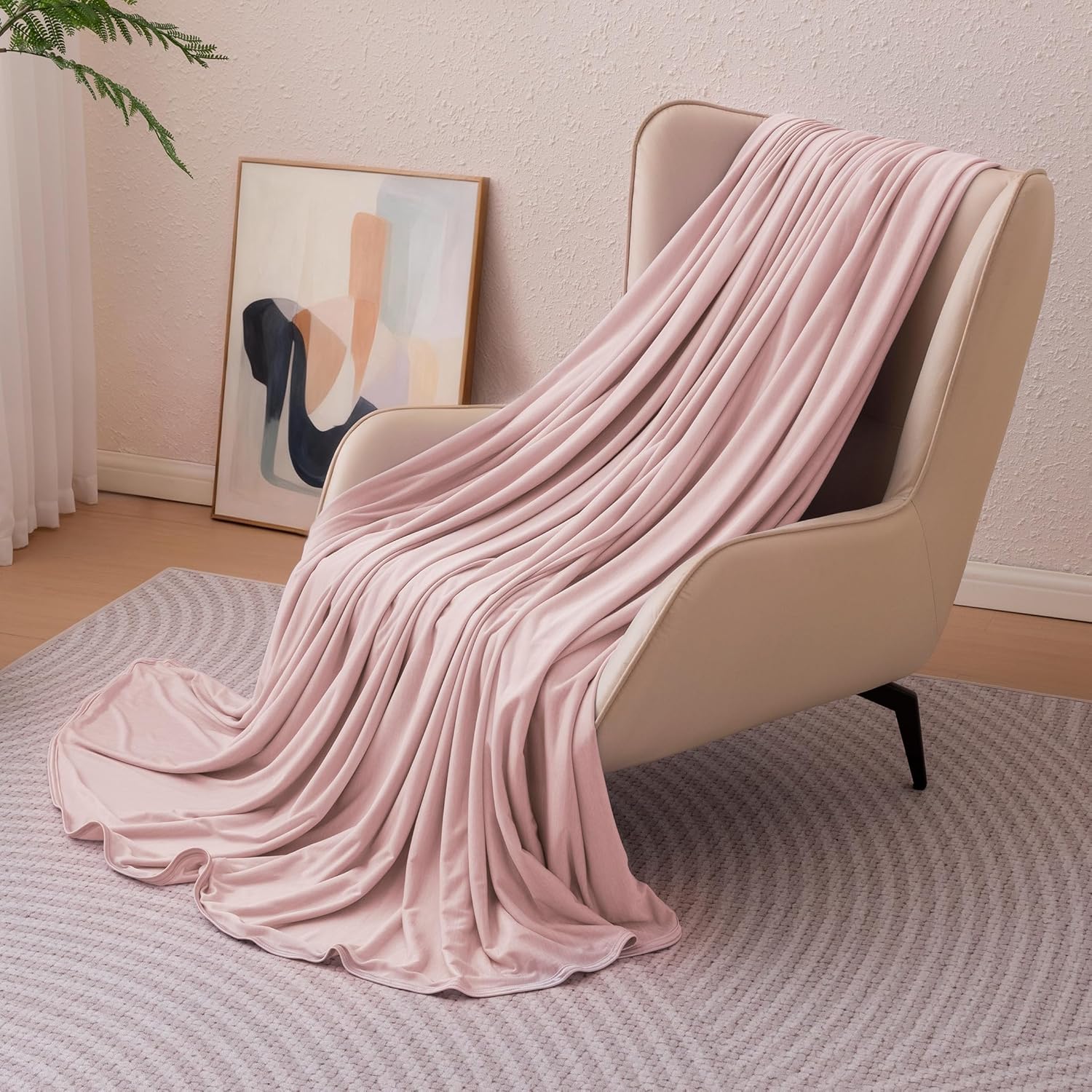 Lightweight Reversible Blanket for Hot Sleepers | Soft Thin Throw for Couch & Bed