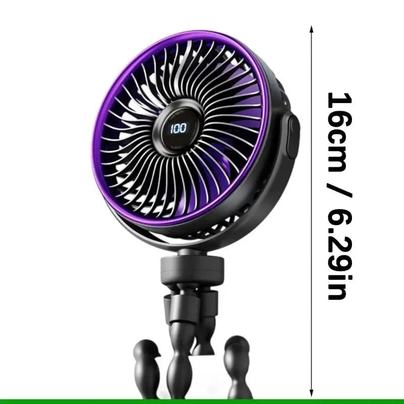 Portable Clip-On Fan with Adjustable Settings for Comfort