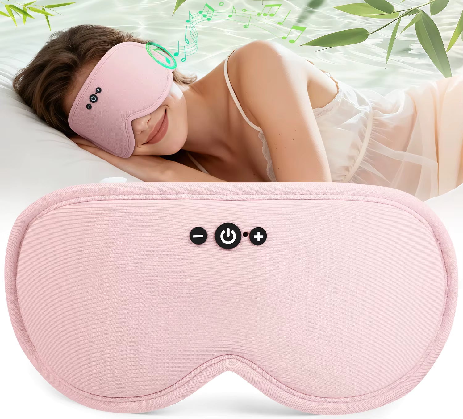 Bluetooth 5.4 3D Eye Mask for Sleep - Breathable, Light Blocking, Zero Pressure