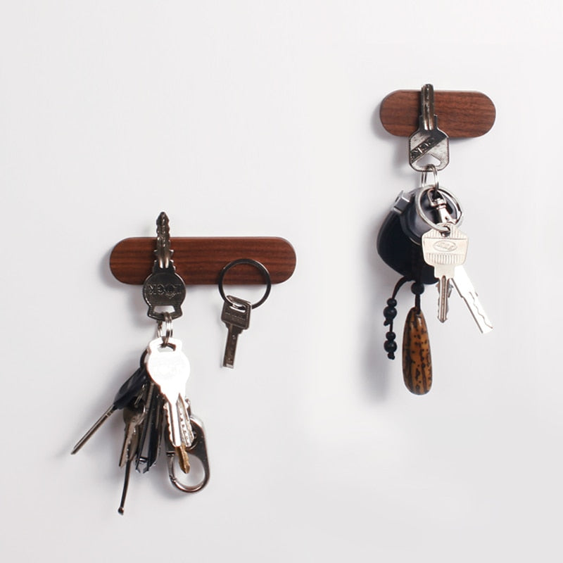 Sleek Wooden Magnetic Key Organizer for Wall Mounting