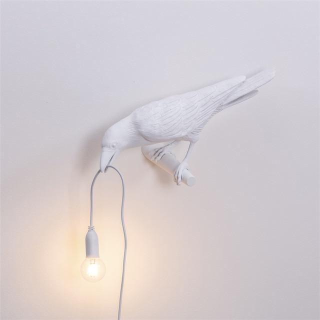Resin Table Lamp with Bulb - Raven Design