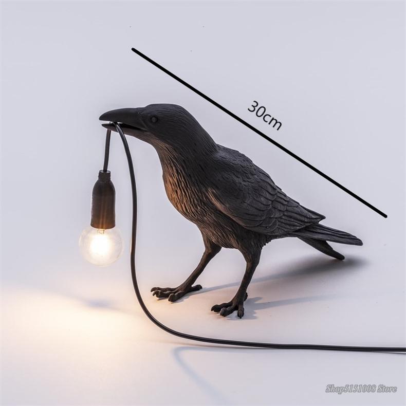 Resin Table Lamp with Bulb - Raven Design