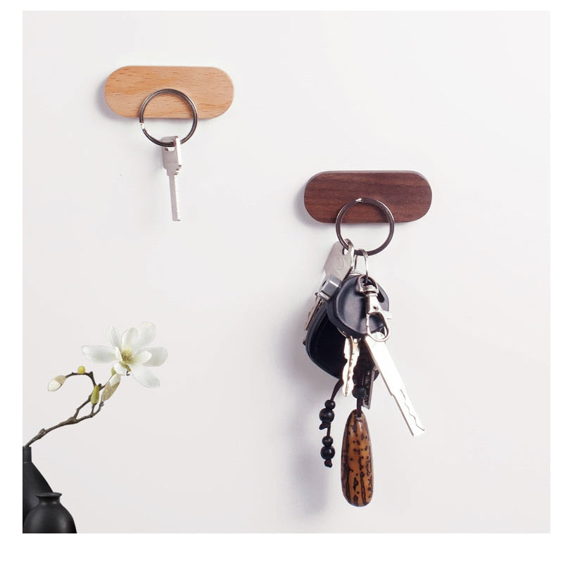 Sleek Wooden Magnetic Key Organizer for Wall Mounting