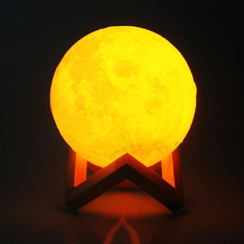 Touch-Controlled 3D Moon Lamp with LED Lighting