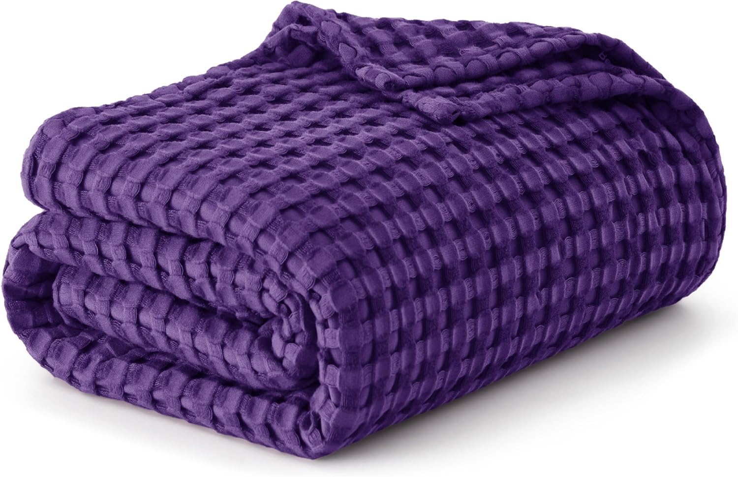 Lightweight Cotton and Bamboo Cooling Waffle Blanket - Queen Size Summer Throw
