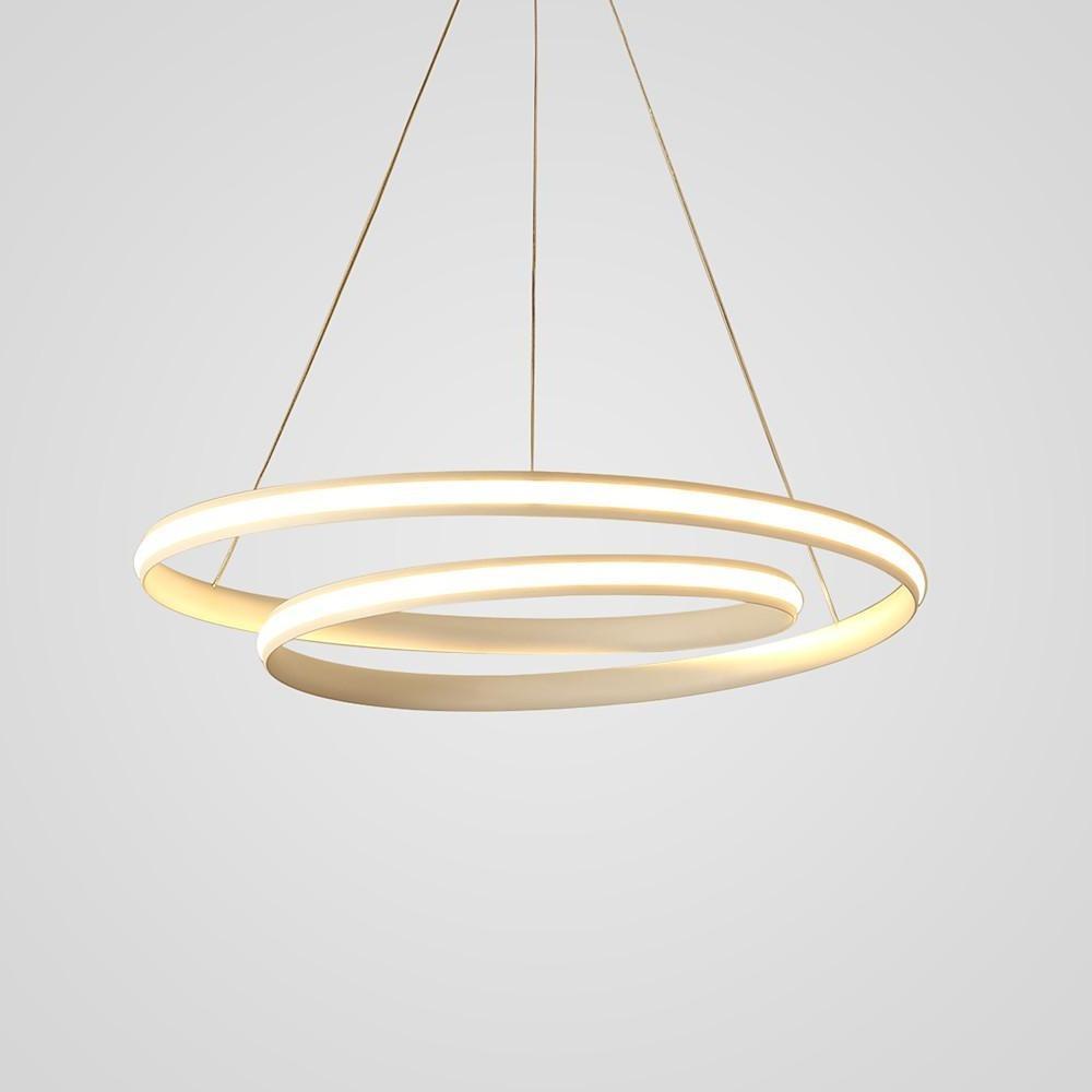 18'' Adjustable Spiral-shaped LED Dimmable White Modern Pendant Lights by Taavita