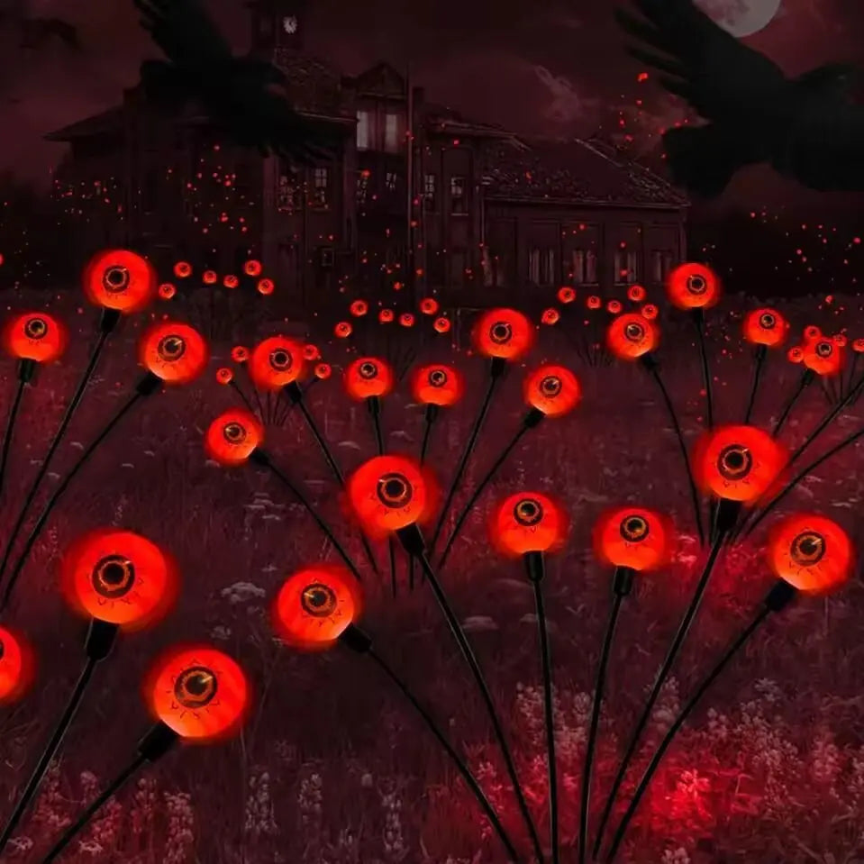 Solar Garden Lights with Halloween Eyeball Decorations