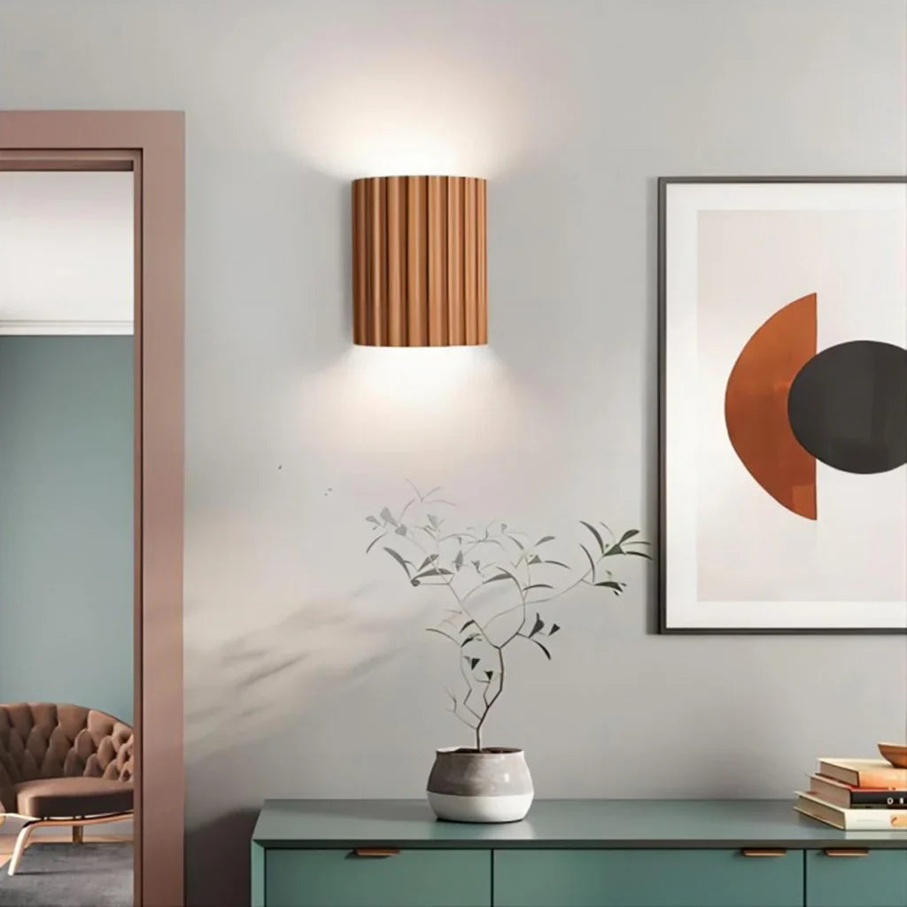 Taavita Ribbed Wall Light Made of Resin