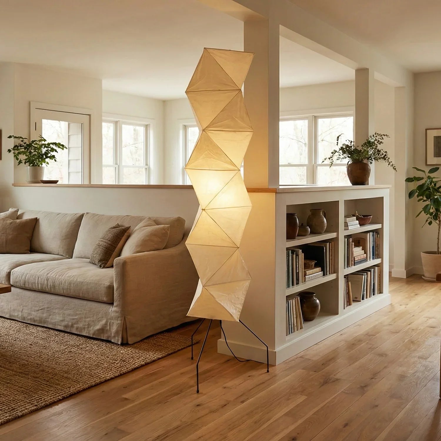 Elegant 74-Inch Geometric Floor Lamp for Modern Spaces