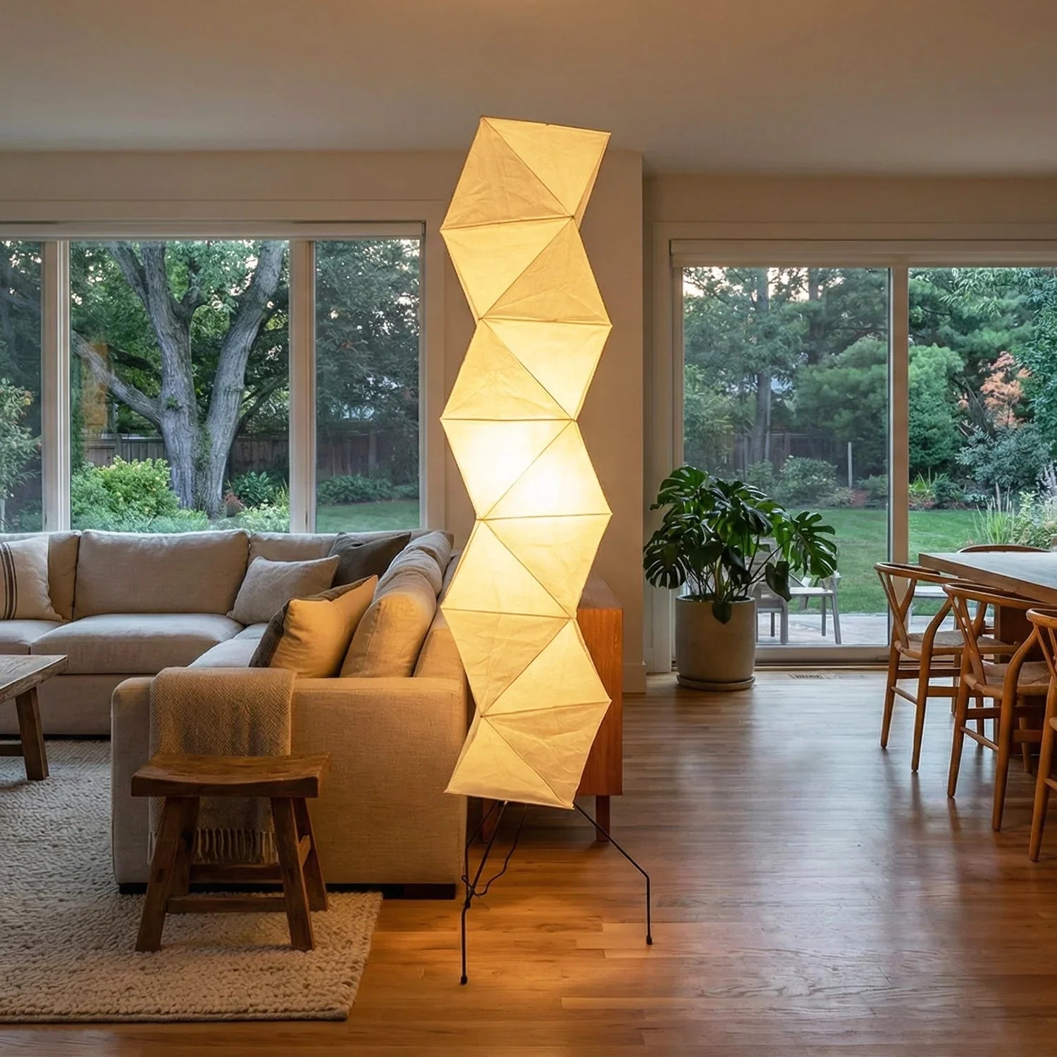 Elegant 74-Inch Geometric Floor Lamp for Modern Spaces