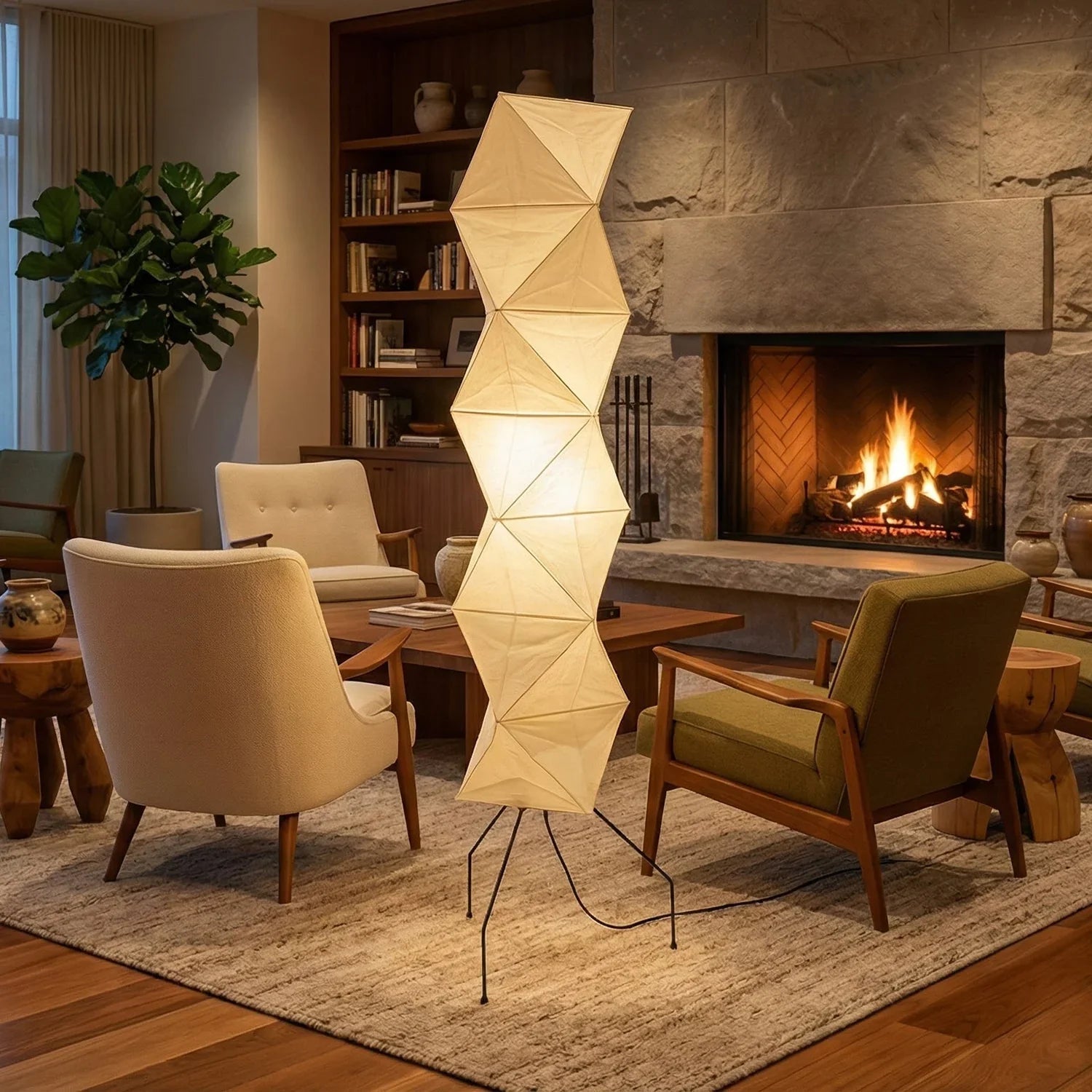Elegant 74-Inch Geometric Floor Lamp for Modern Spaces