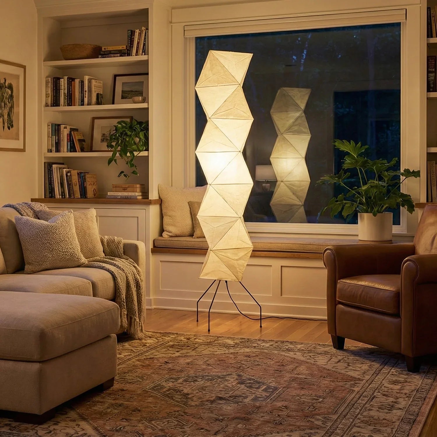 Elegant 74-Inch Geometric Floor Lamp for Modern Spaces
