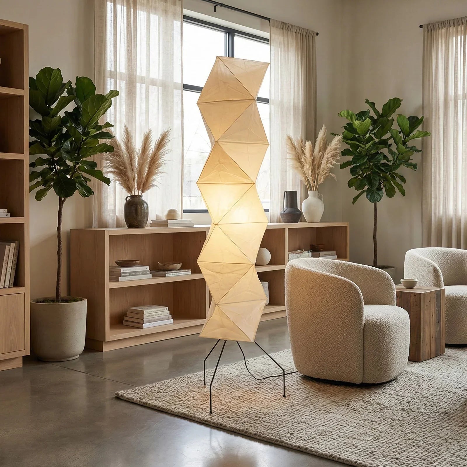 Elegant 74-Inch Geometric Floor Lamp for Modern Spaces