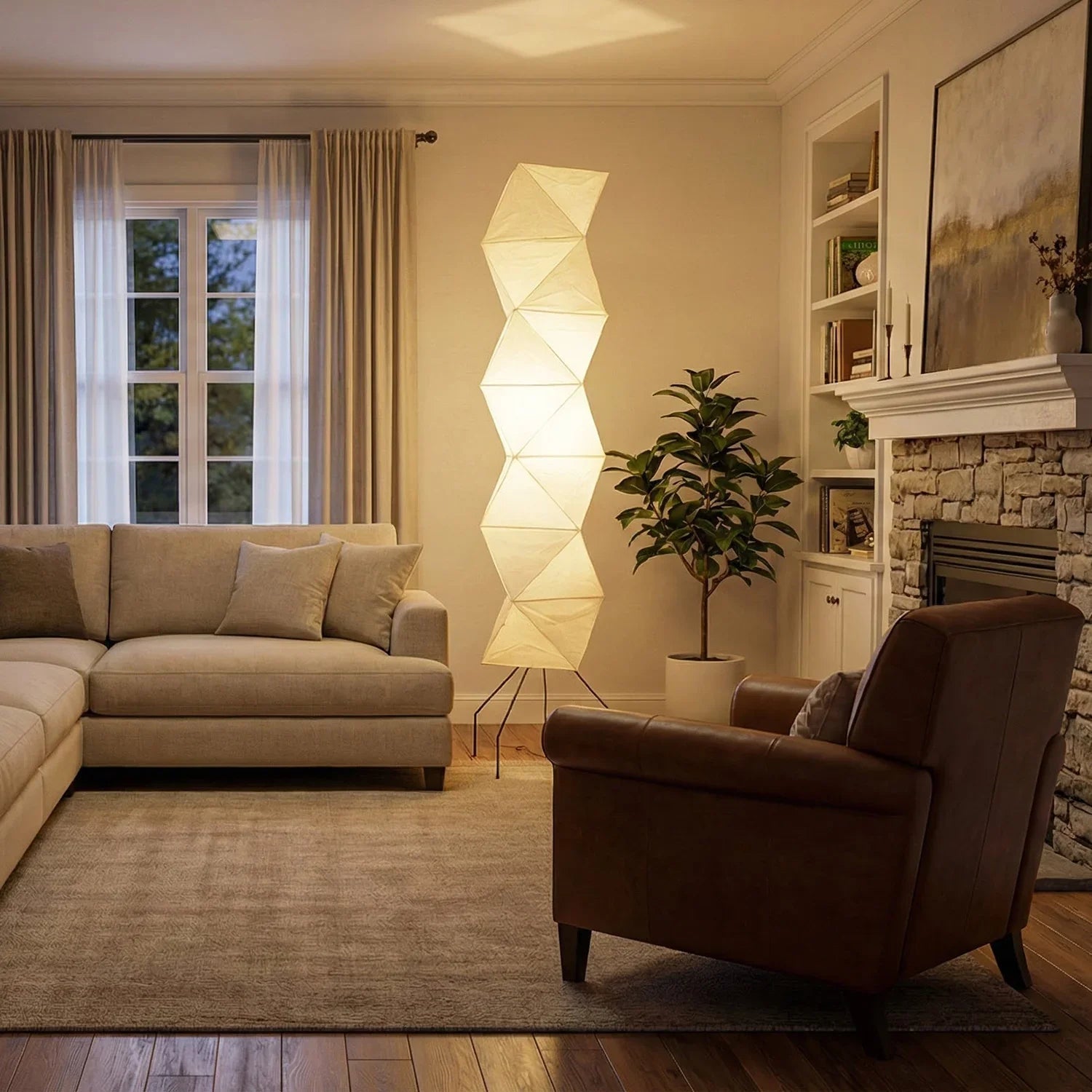 Elegant 74-Inch Geometric Floor Lamp for Modern Spaces