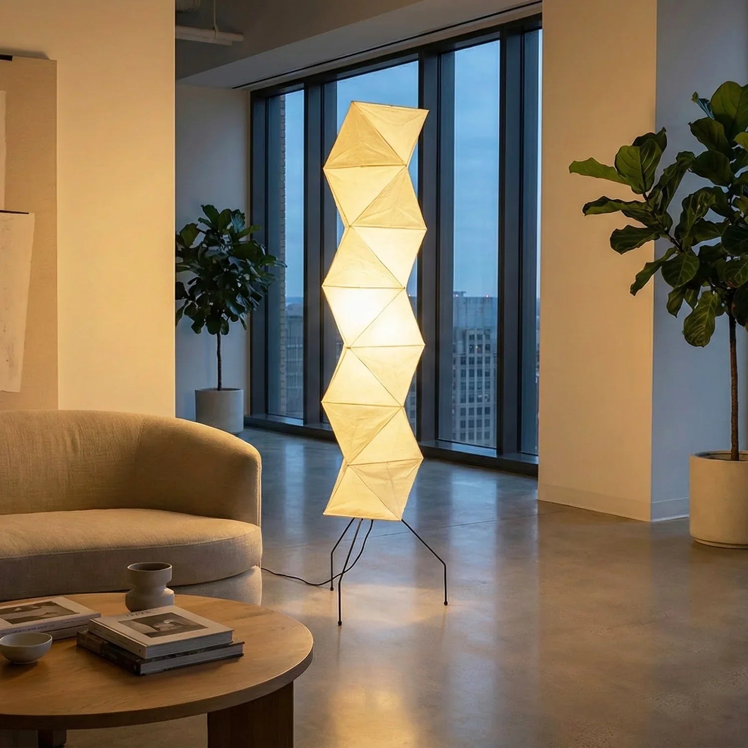 Elegant 74-Inch Geometric Floor Lamp for Modern Spaces