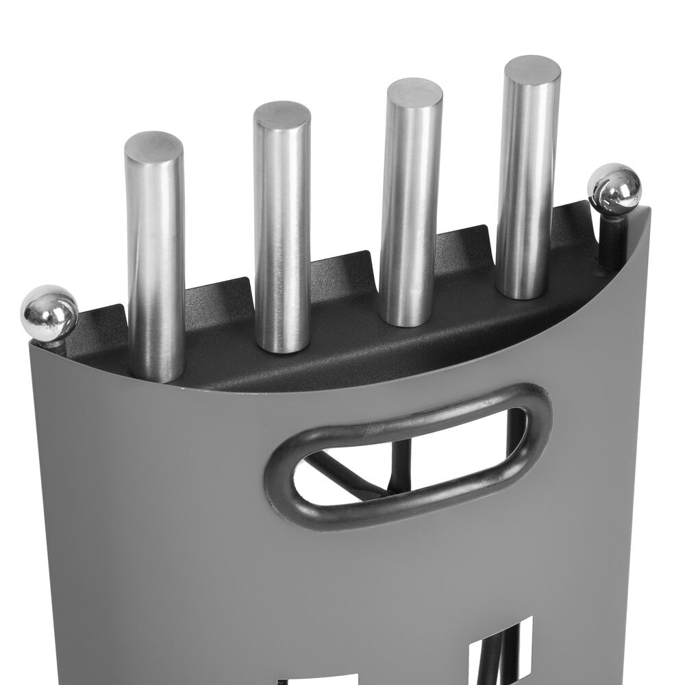 Taavita 4-Piece Fireplace Tool Set with Brushed Stainless Steel Handles