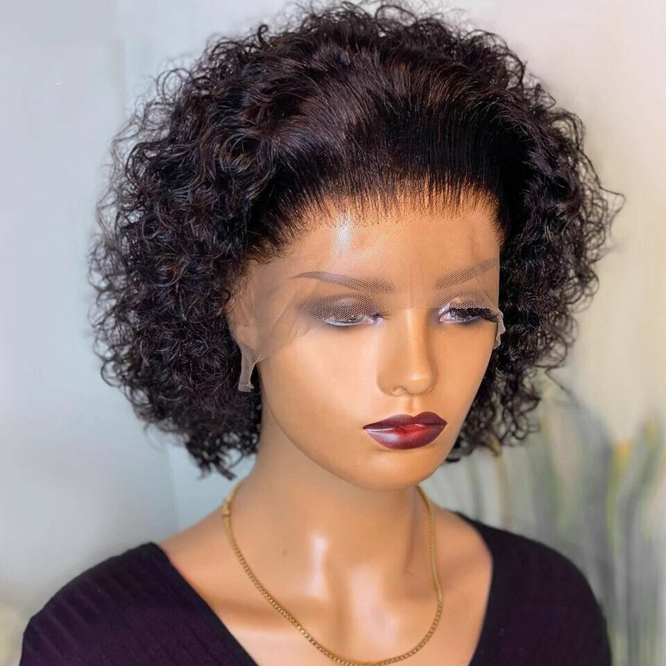 Short Curly Pixie Bob Wig – Lace Front Human Hair Weave