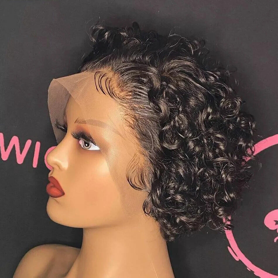 Short Curly Pixie Bob Wig – Lace Front Human Hair Weave