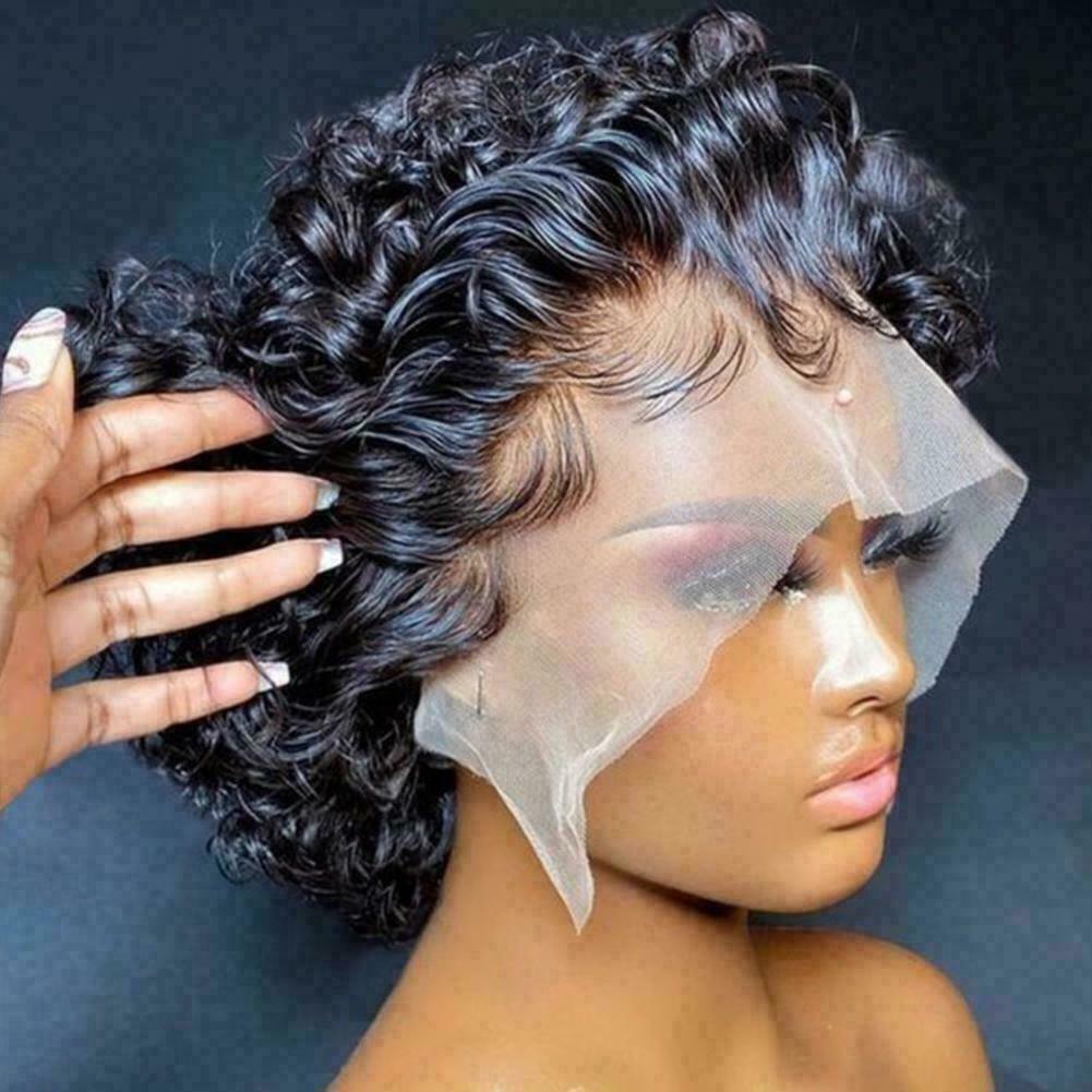 Short Curly Pixie Bob Wig – Lace Front Human Hair Weave