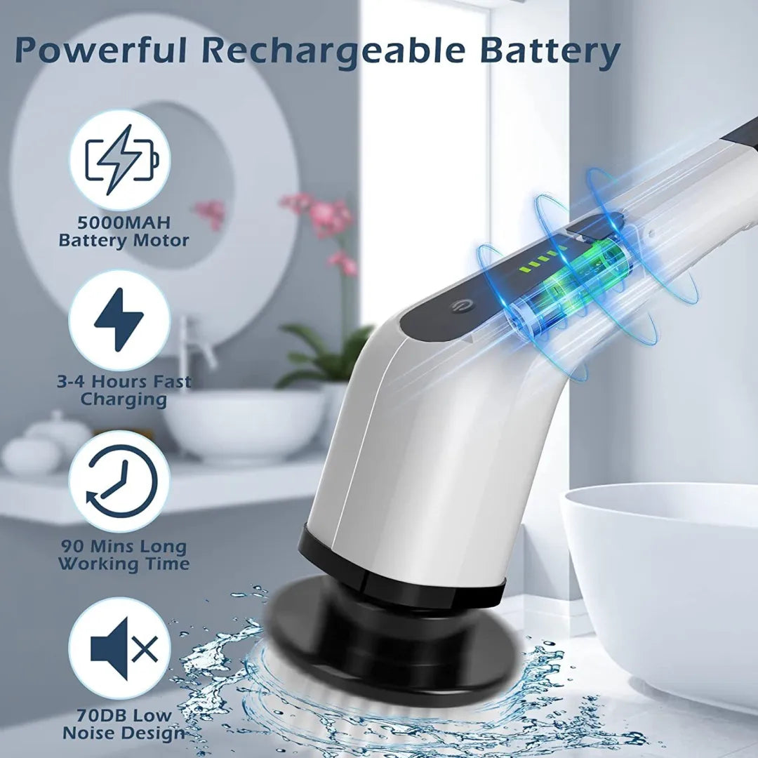 Cordless Power Scrubber with 7 Versatile Brush Heads