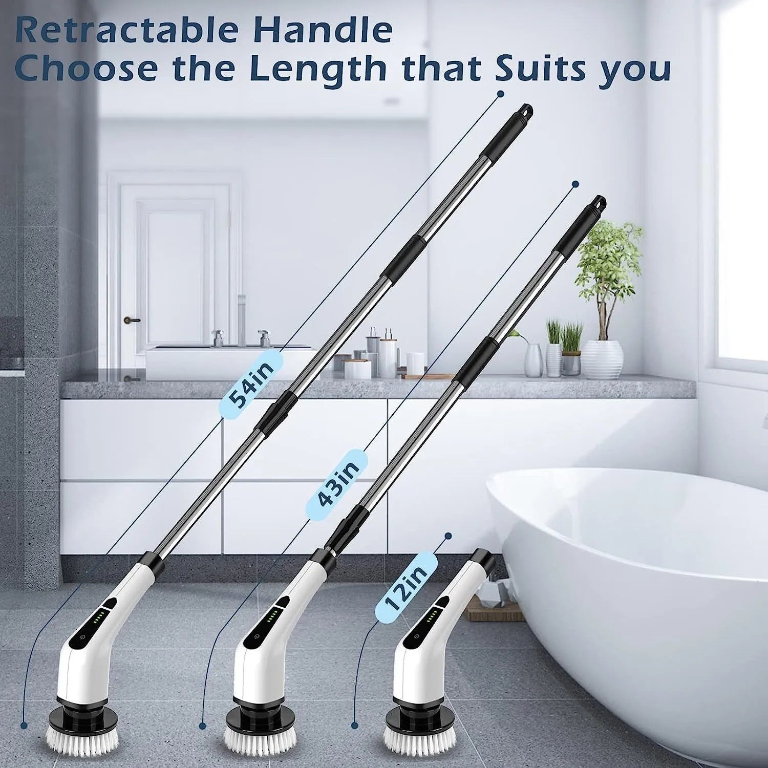 Cordless Power Scrubber with 7 Versatile Brush Heads
