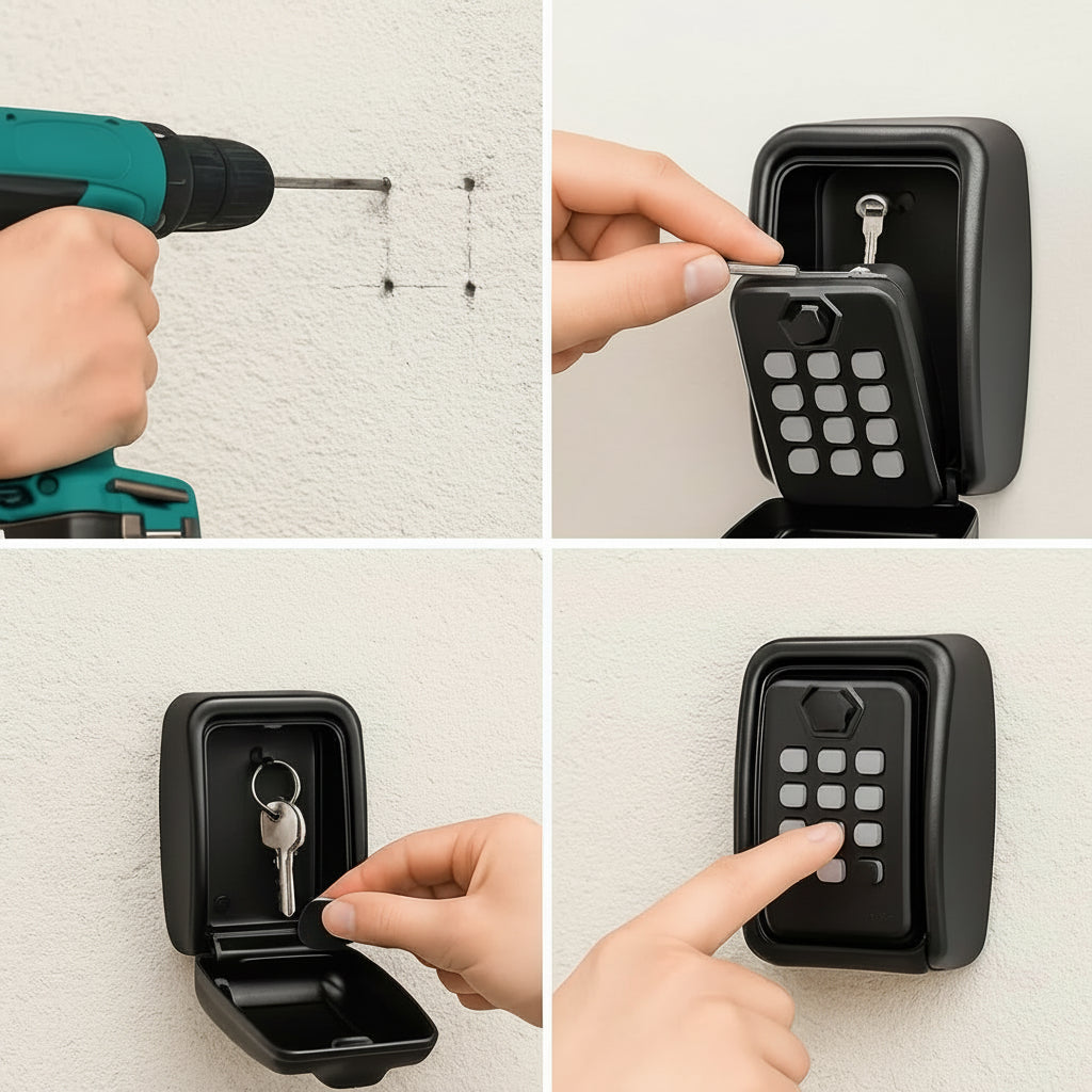 SecureKey Vault: Waterproof Wall-Mounted Key Storage Box