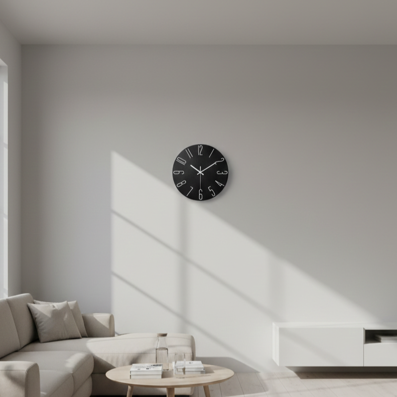 Contemporary 30 cm Wall Clock with Silent Quartz Movement