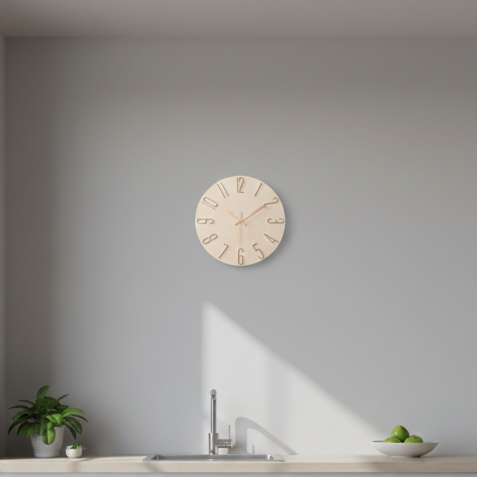 Contemporary 30 cm Wall Clock with Silent Quartz Movement
