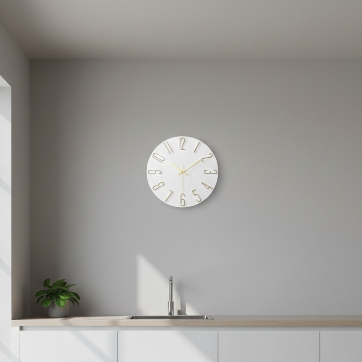 Contemporary 30 cm Wall Clock with Silent Quartz Movement