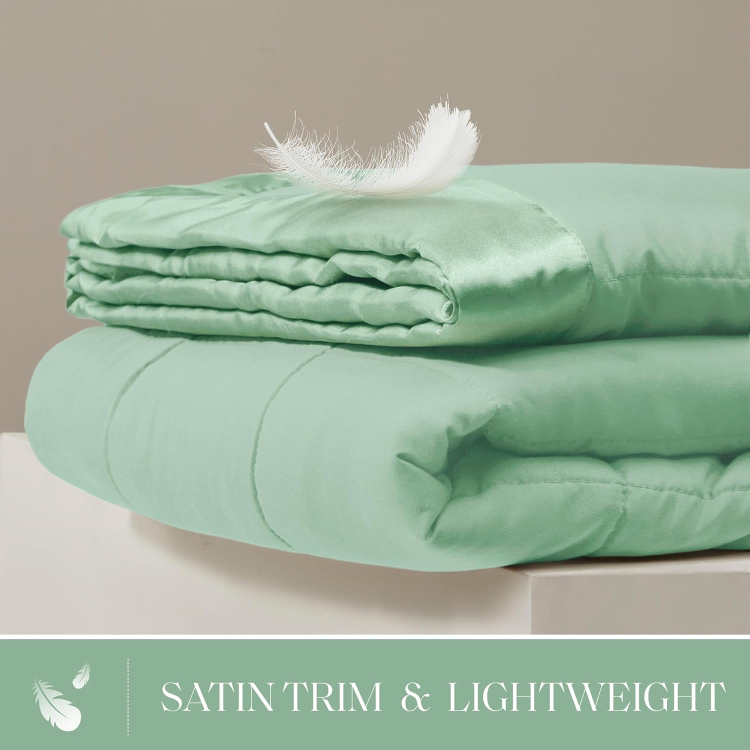 Lightweight Down Alternative Blanket with Moisture-Wicking – All Season Bed Cover with Satin Trim