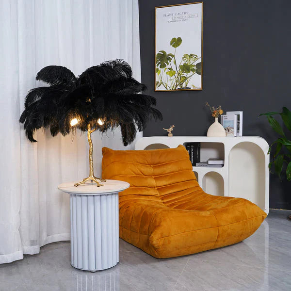 Transform Fluffy Ostrich Leg Feathered Floor Lamp