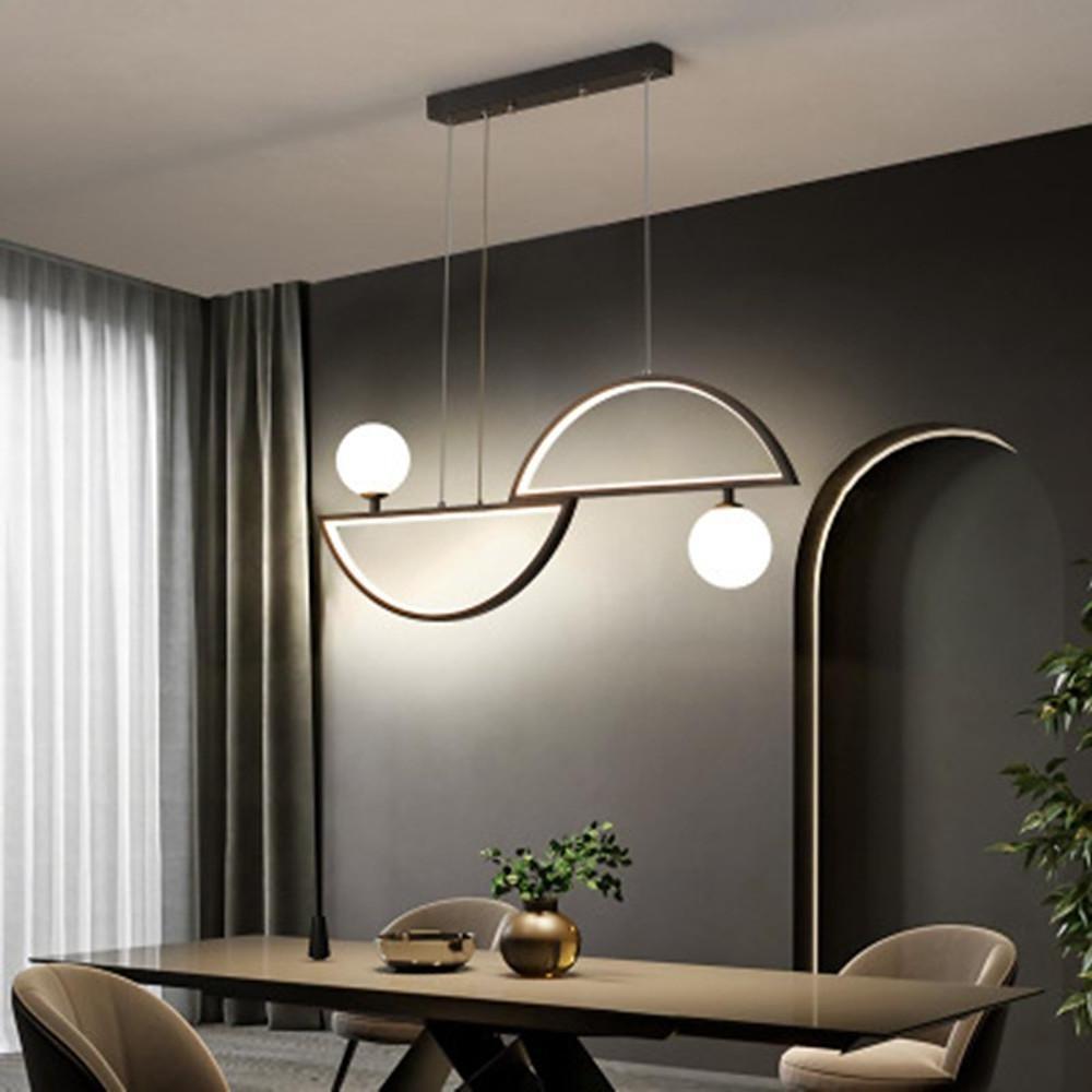 31'' LED 2-Light Single Design Pendant Light LED Artistic Metal Glass Aluminum Alloy Island Stylish Artistic Style Island Lights-dazuma