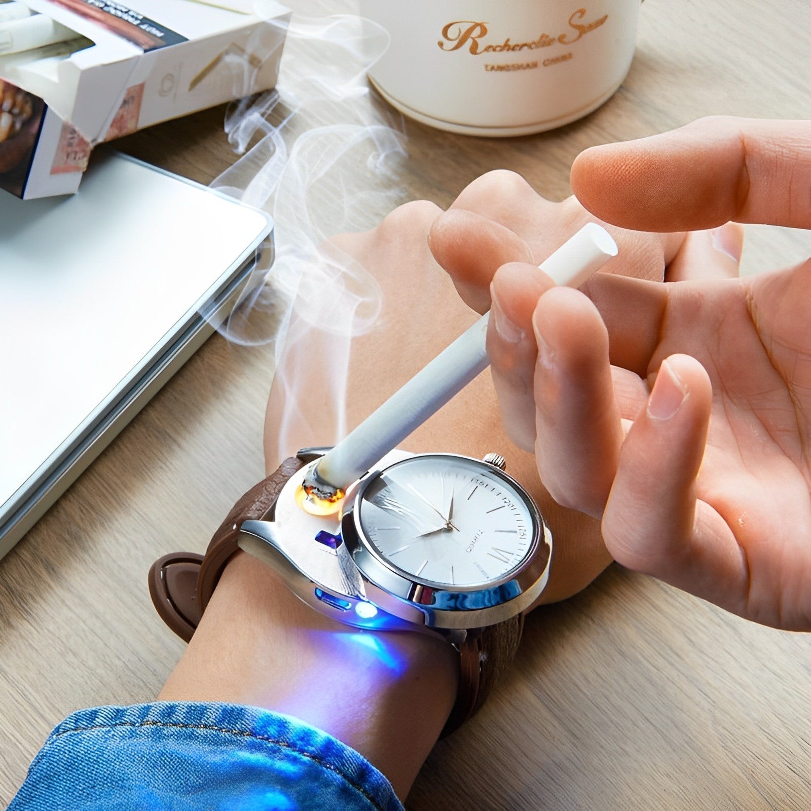 Rechargeable Watch with USB Cigarette Lighter Feature