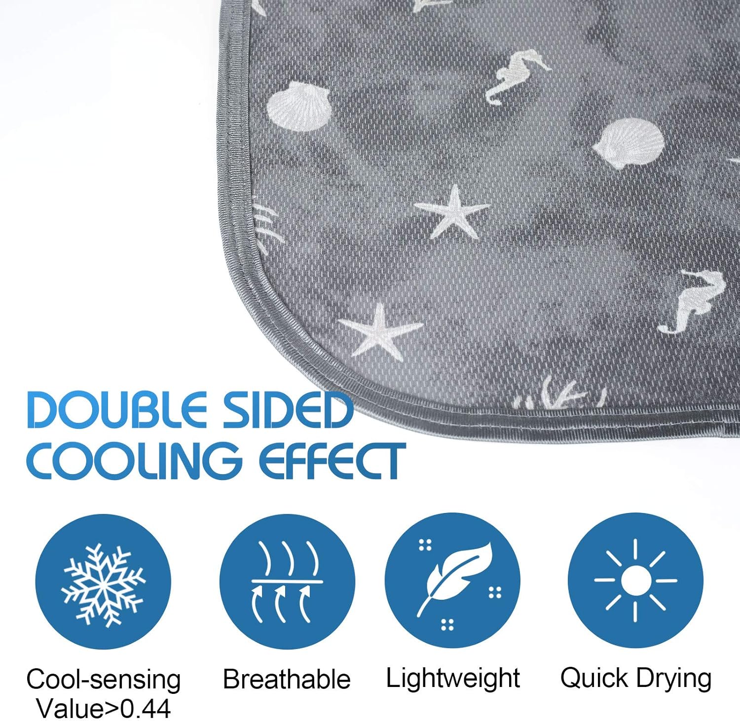 Lightweight Double-Sided Cooling Throw Blanket for Warm Sleepers