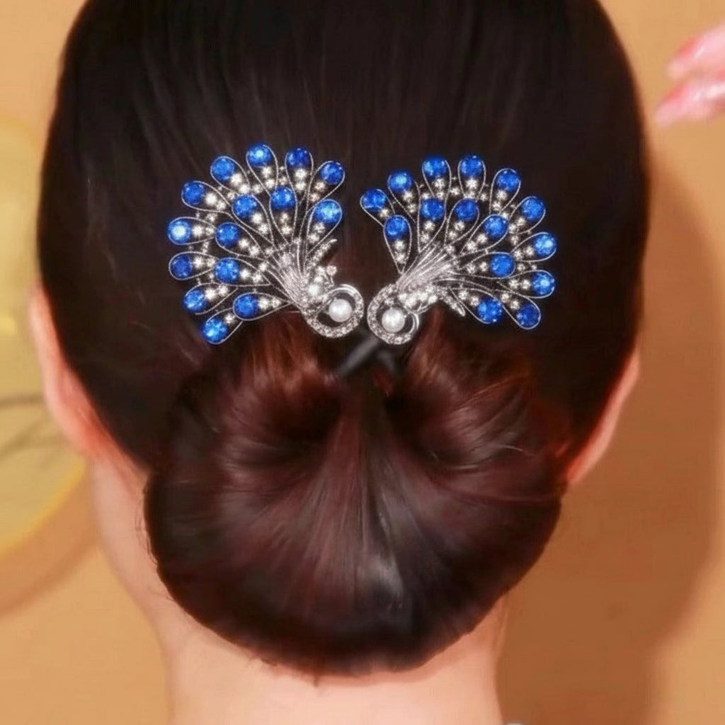Elegant Feathered Gemstone Hair Clip for Chic Styles