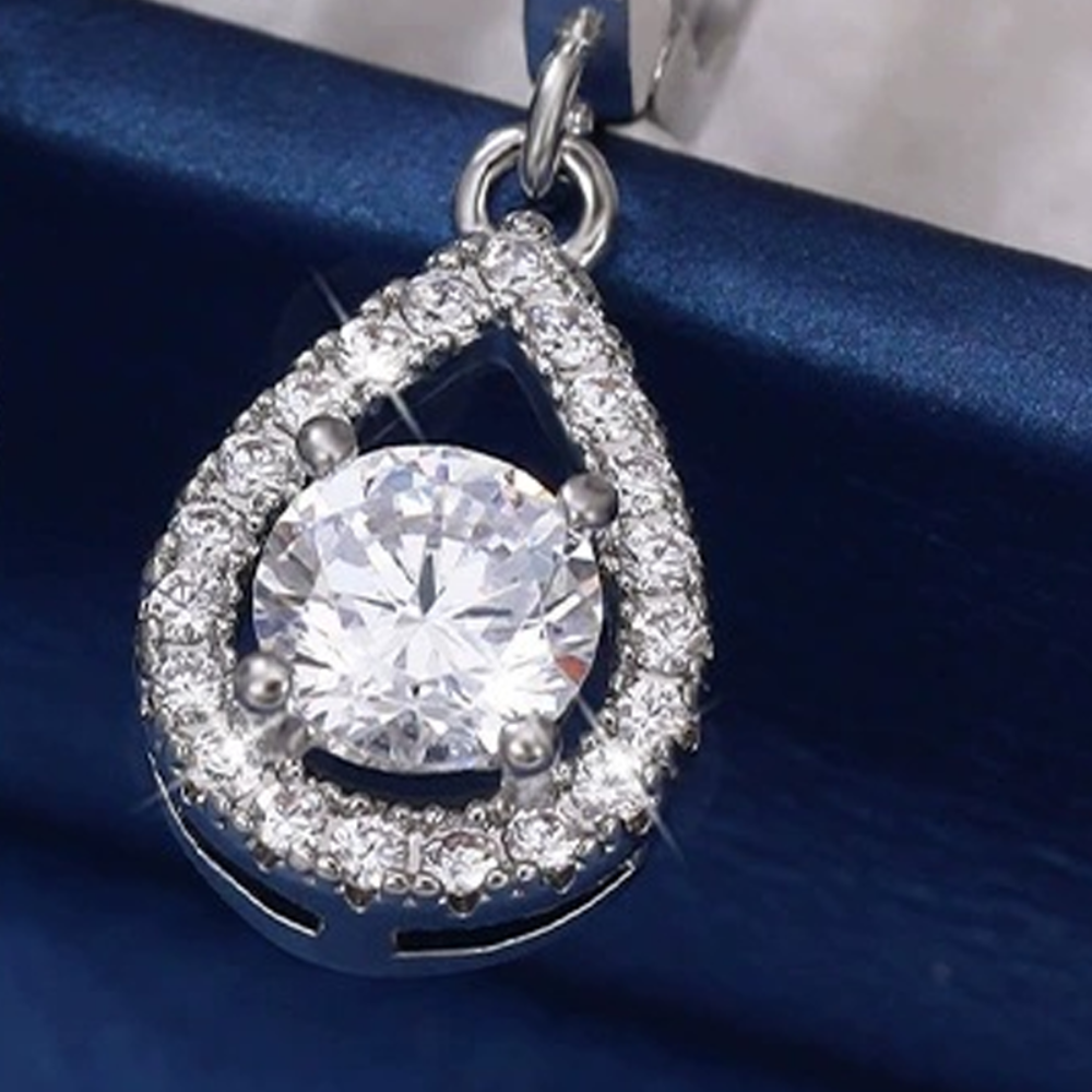 Charming Teardrop Earrings with Sparkling Zircon Accents