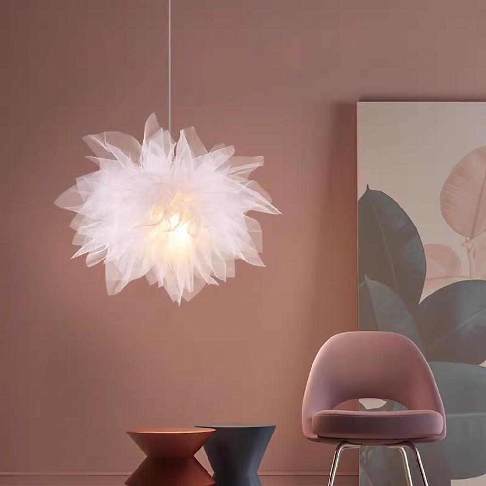 20'' LED 1-Light Lantern Desgin Pendant Light Modern Metal Fabric Island Lights-dazuma