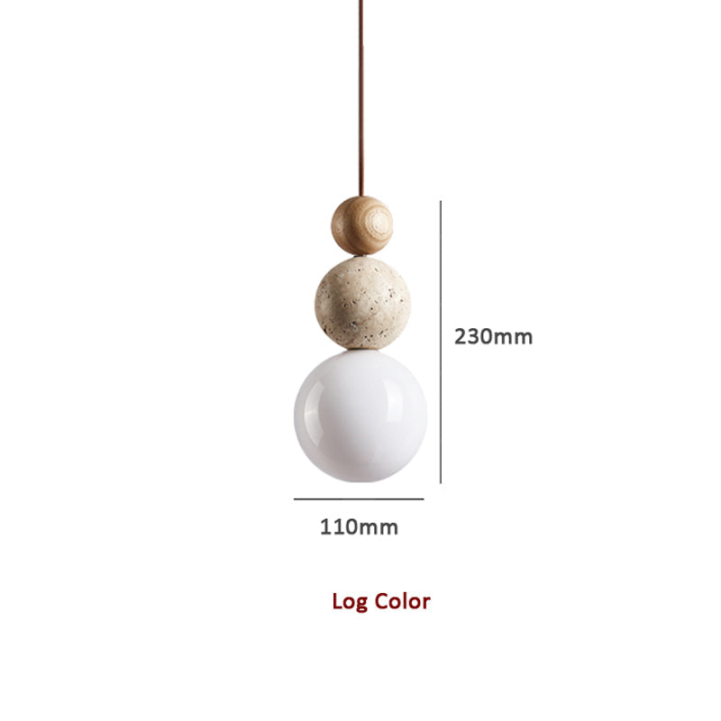 Modern Simple Style Travertine Pendant Light in Natural Taavita Stone