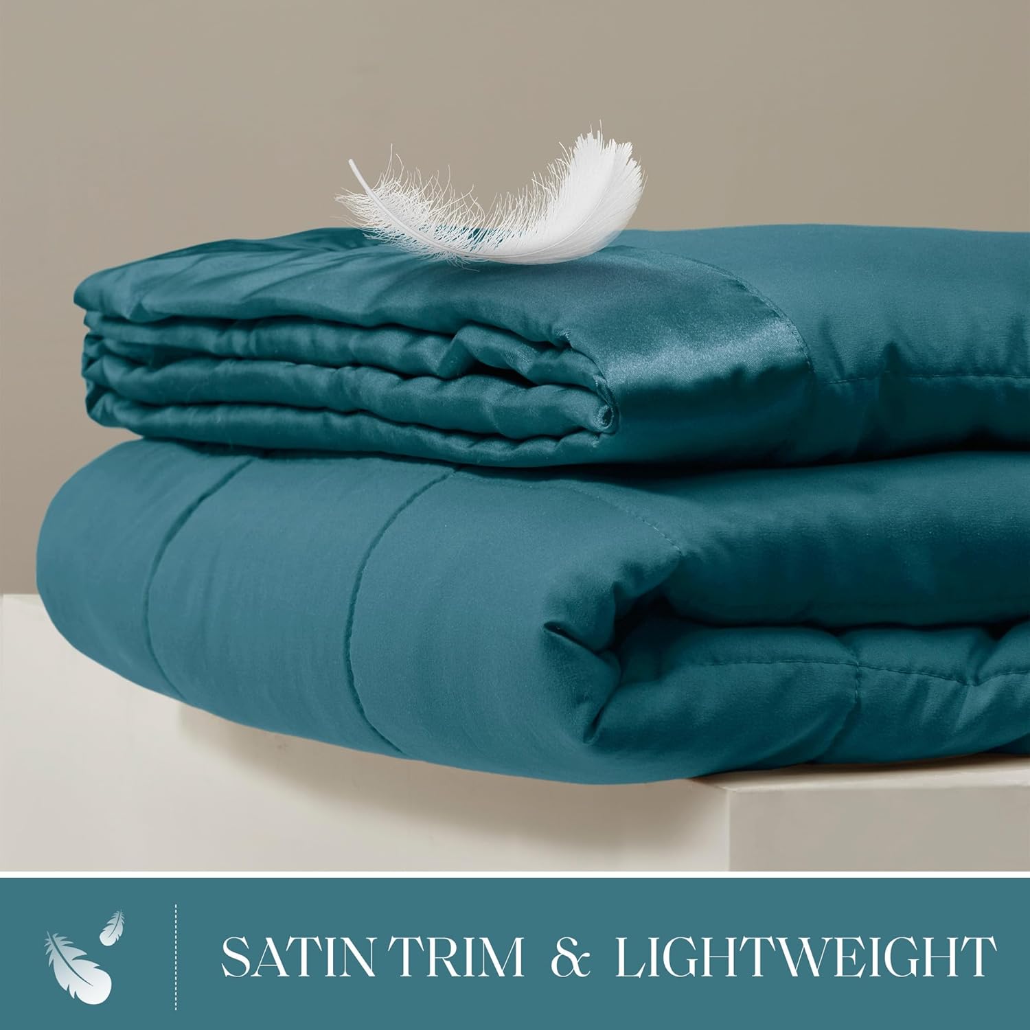 Lightweight Down Alternative Blanket with Moisture-Wicking – All Season Bed Cover with Satin Trim