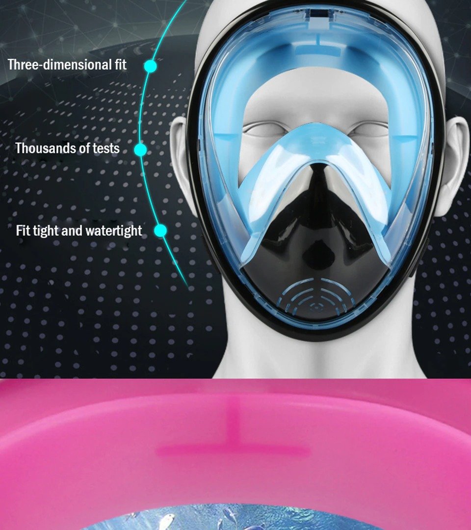 Premium 180° Full Face Snorkeling Mask with Dry Snorkel