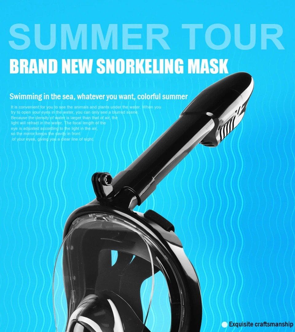Premium 180° Full Face Snorkeling Mask with Dry Snorkel