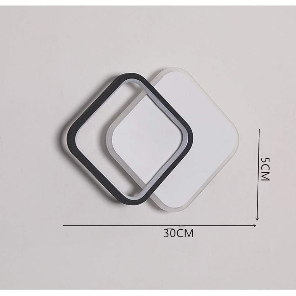 2 Square LED Acrylic Reflective Flush Mount Ceiling Light Design