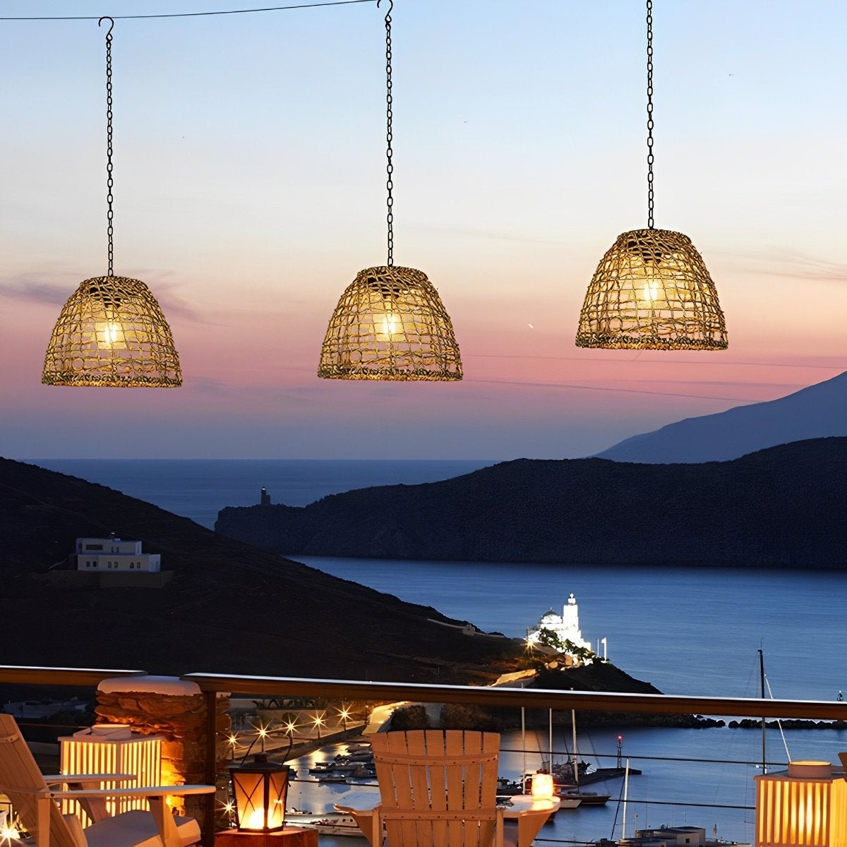 Eco-Friendly Bell Pendant Lantern for Outdoor Spaces