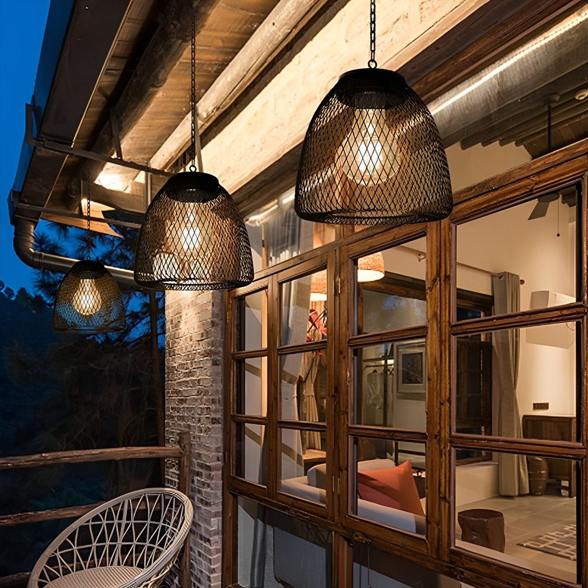Eco-Friendly Bell Pendant Lantern for Outdoor Spaces
