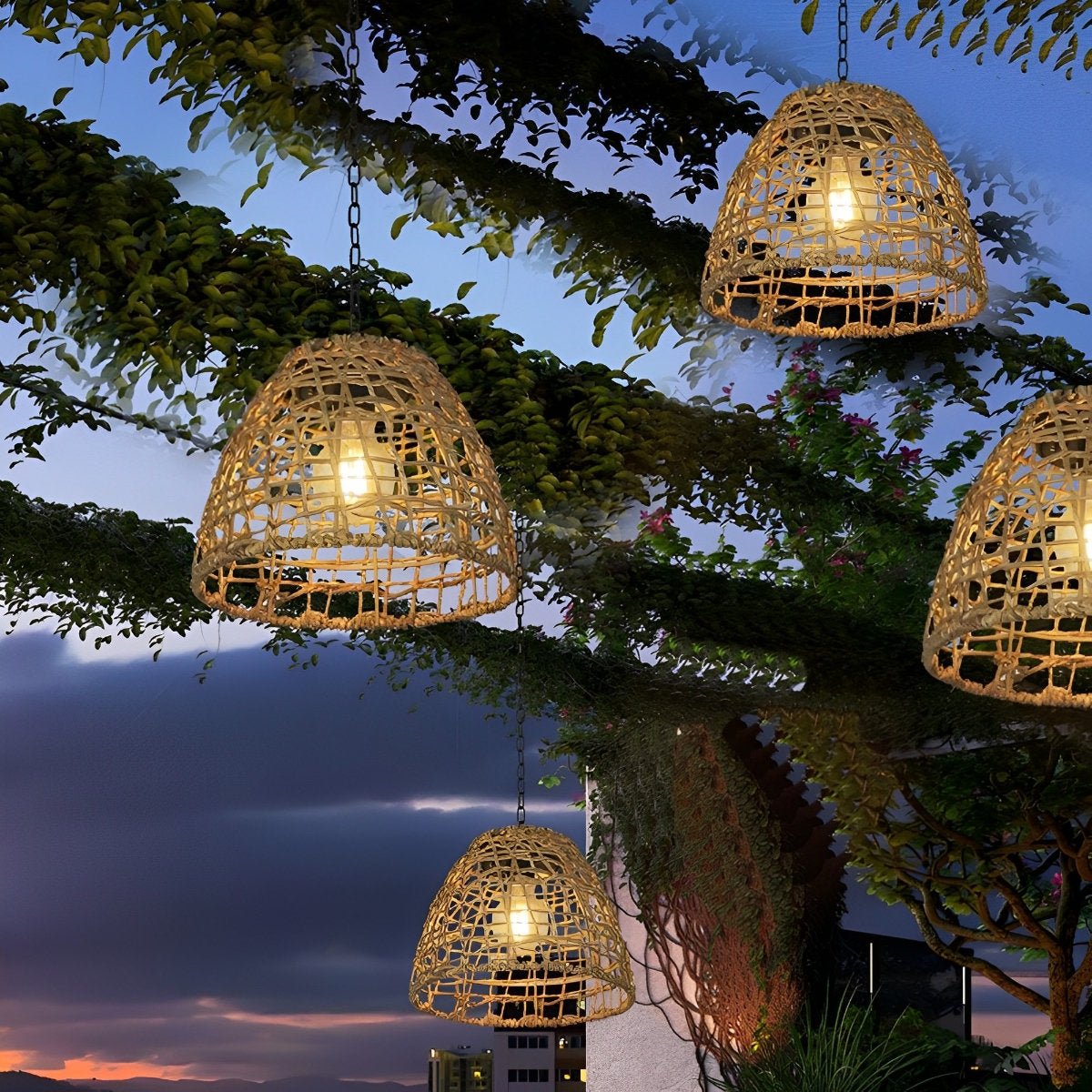 Eco-Friendly Bell Pendant Lantern for Outdoor Spaces