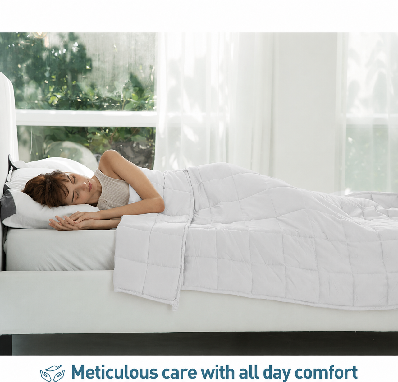 Cooling Weighted Blanket for Adults | Breathable All-Season Comfort