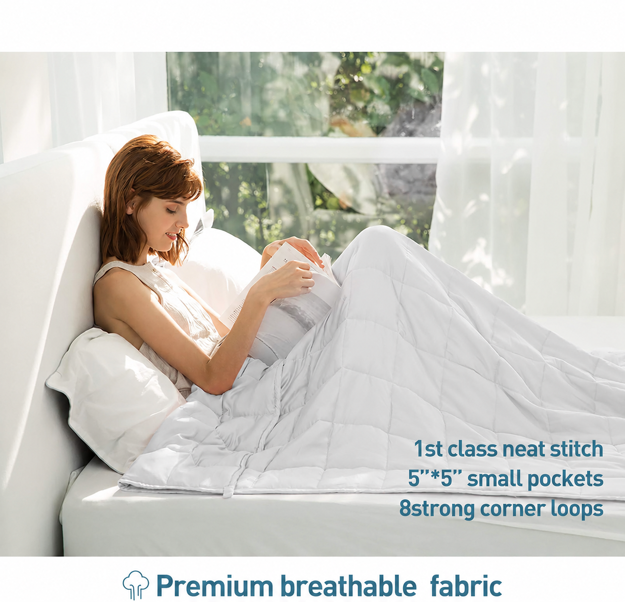 Cooling Weighted Blanket for Adults | Breathable All-Season Comfort